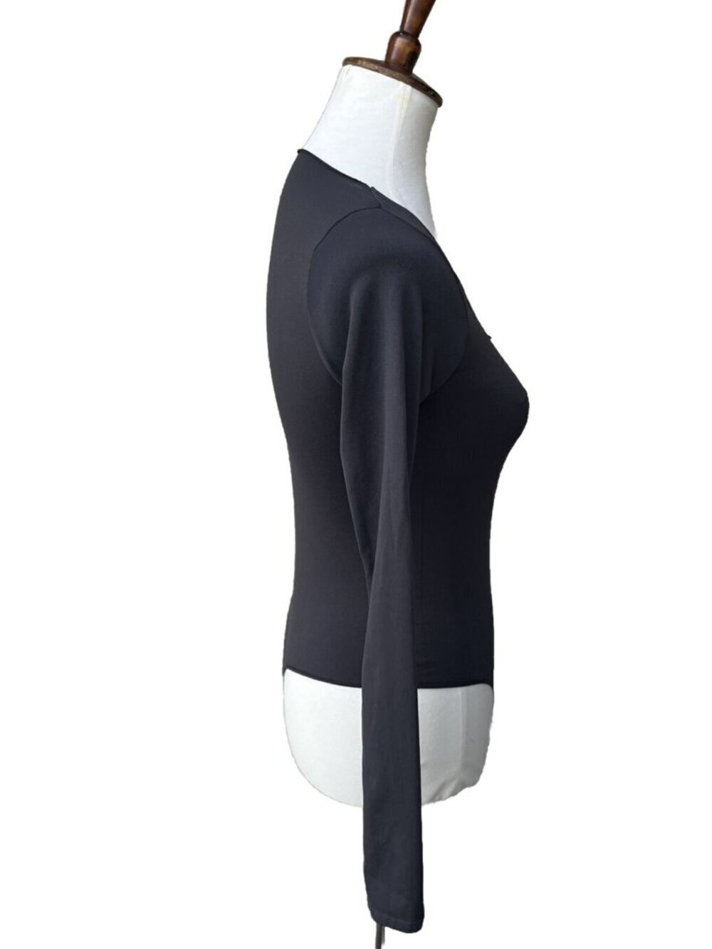 SKIMS Long Sleeve Thong Bodysuit Stretch Fitted Size L/XL ONYX NWOT - Picture 2 of 10